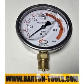 Pressure Gauges Pressure Gauge 100mm 1000Bar 14500psi M20x1.5 BAR1000 BARTON 1 bar1000