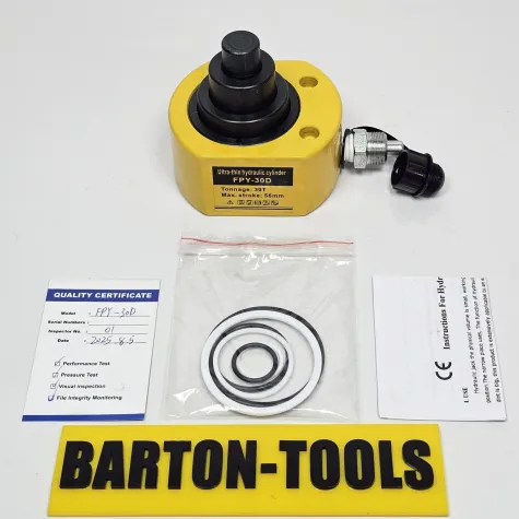 Single Acting Multi Stage Low Height Hydraulic Cylinders Single Acting Multi Stage Telescopic Low-Height Hydraulic Cylinder 30 Ton 56mm Stroke FPY-30D BARTON 1 fpy_30d