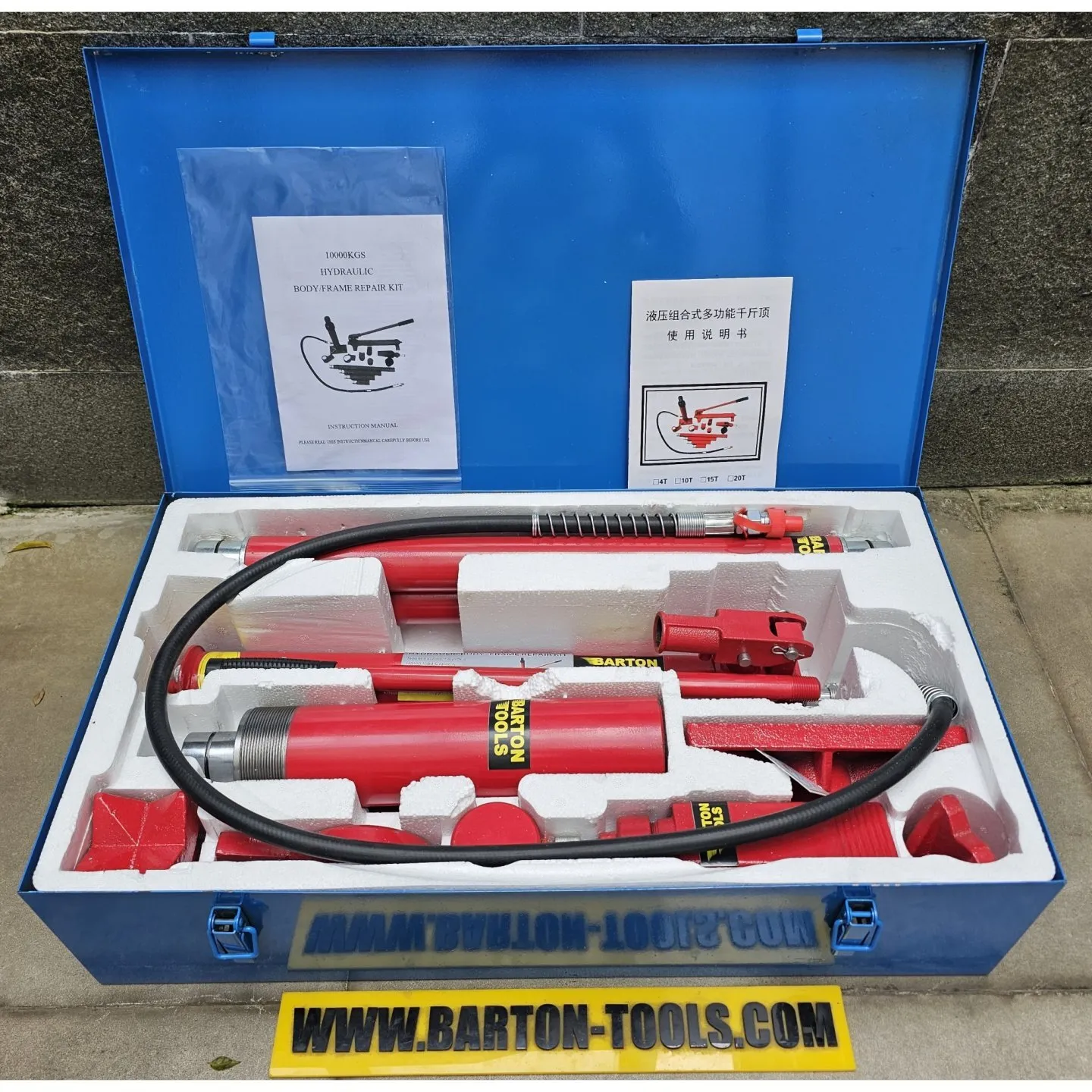 Auto Body Frame Repair Kit Hydraulic Porta Jack Set 20 Ton PPJ2001L