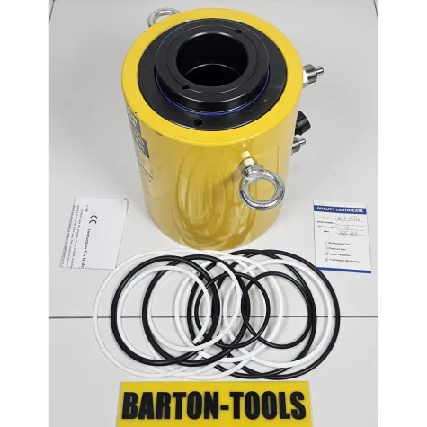 Double Acting Hollow Plunger Hydraulic Cylinders Double Acting Hollow Plunger Hydraulic Cylinder 100 Ton 75mm Stroke RCH-10075D BARTON 1 rch_10075d_pic_1