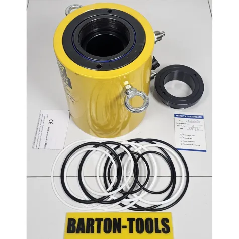 Double Acting Hollow Plunger Hydraulic Cylinders Double Acting Hollow Plunger Hydraulic Cylinder 100 Ton 75mm Stroke RCH-10075D BARTON 3 rch_10075d_pic_3