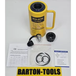 Single Acting Hollow Plunger Hydraulic Cylinders Single Acting Hollow Plunger Hydraulic Cylinder 20 Ton 100mm Stroke RCH-20100 BARTON 2 rch_20100_pic_2