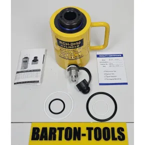 Single Acting Hollow Plunger Hydraulic Cylinders Single Acting Hollow Plunger Hydraulic Cylinder 20 Ton 50mm Stroke RCH-2050 BARTON 1 rch_2050_pic_1