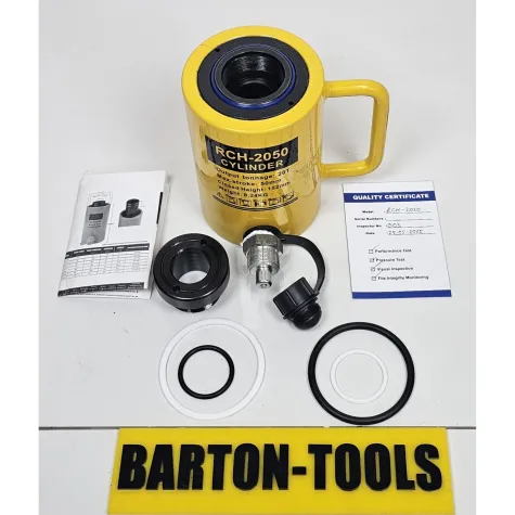 Single Acting Hollow Plunger Hydraulic Cylinders Single Acting Hollow Plunger Hydraulic Cylinder 20 Ton 50mm Stroke RCH-2050 BARTON 2 rch_2050_pic_2