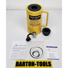 Single Acting Hollow Plunger Hydraulic Cylinders Single Acting Hollow Plunger Hydraulic Cylinder 30 Ton 100mm Stroke RCH-30100 BARTON 2 rch_30100_pic_2