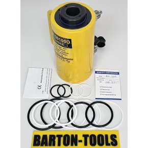 Double Acting Hollow Plunger Hydraulic Cylinders Double Acting Hollow Plunger Hydraulic Cylinder 30 Ton 100mm Stroke RCH-30100D BARTON 1 rch_30100d