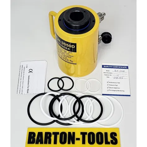 Double Acting Hollow Plunger Hydraulic Cylinders Double Acting Hollow Plunger Hydraulic Cylinder 30 Ton 50mm Stroke RCH-3050D BARTON 1 rch_3050d_pic_1