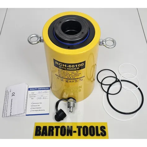Single Acting Hollow Plunger Hydraulic Cylinders Single Acting Hollow Plunger Hydraulic Cylinder 60 Ton 100mm Stroke RCH-60100 BARTON 1 rch_60100_pic_1