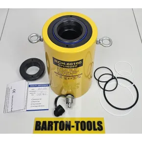 Single Acting Hollow Plunger Hydraulic Cylinders Single Acting Hollow Plunger Hydraulic Cylinder 60 Ton 100mm Stroke RCH-60100 BARTON 2 rch_60100_pic_2