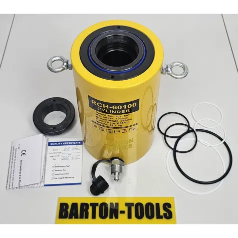 Single Acting Hollow Plunger Hydraulic Cylinders Single Acting Hollow Plunger Hydraulic Cylinder 60 Ton 100mm Stroke RCH-60100 BARTON 2 rch_60100_pic_2