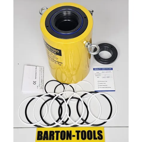 Double Acting Hollow Plunger Hydraulic Cylinders Double Acting Hollow Plunger Hydraulic Cylinder 60 Ton 100mm Stroke RCH-60100D BARTON 2 rch_60100d_pic_2