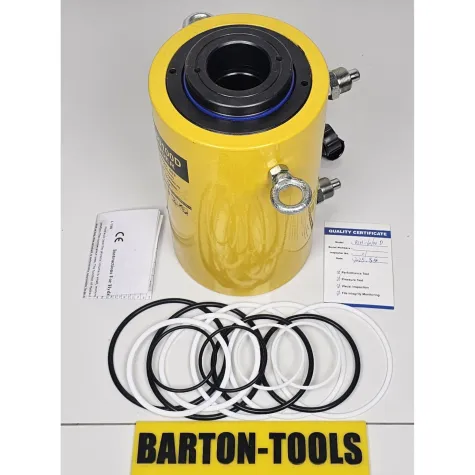 Double Acting Hollow Plunger Hydraulic Cylinders Double Acting Hollow Plunger Hydraulic Cylinder 60 Ton 100mm Stroke RCH-60100D BARTON 1 rch_60100d_pic_3