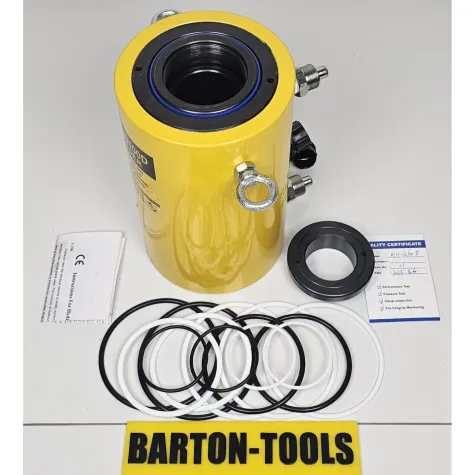 Double Acting Hollow Plunger Hydraulic Cylinders Double Acting Hollow Plunger Hydraulic Cylinder 60 Ton 100mm Stroke RCH-60100D BARTON 2 rch_60100d_pic_4