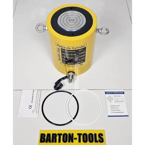 Single Acting Medium-Height Hydraulic Cylinders RSC Series Single Acting Medium Height Hydraulic Cylinder 100 Ton 150mm Stroke RSC-100150 BARTON 1 rsc_100150